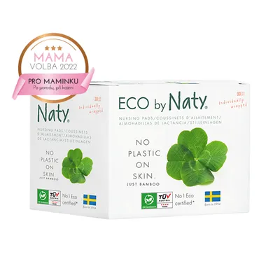 Productafbeelding van ECO borstvoelingsbeschermers voor moeders die borstvoeding geven, merk Naty (30 stuks)