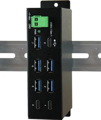 Obrázek produktu pro EXSYS EX-1196HMS, USB 3.2 Gen 1 (3.1 Gen 1) Type-C, USB 3.2 Gen 1 (3.1 Gen 1) Type-A, USB 3.2 Gen 1 (3.1 Gen 1) Type-C, 5000 Mbit/s, Černá, USB, 7 - 48 V