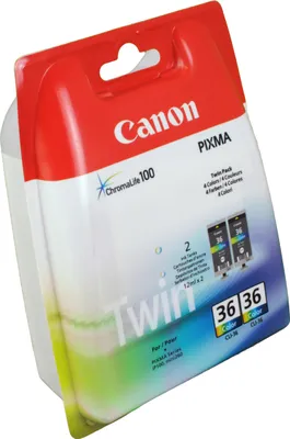 Produktbild von Canon CLI-36 CL Twin Pack, Schwarz, Cyan, Magenta, Gelb, 2 Stück(e), Doppelpack