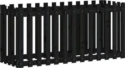 Produktbild von vidaXL Hochbeet Latten-Design Schwarz 150x50x70 cm Massivholz Kiefer