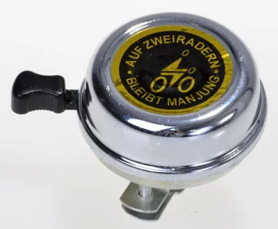 Produktbild von Filmer 41000 Fahrradglocke / Klingel - Glocke 55mm Chrom - silber mit Aufkleber