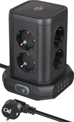 Produktbild von Brennenstuhl 1153560000, 2 m, Drinnen, IP20, Schwarz, 8 AC-Ausgänge, 120 mm