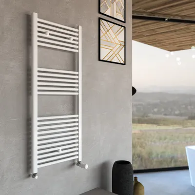 Produktbild von 40x120cm Designheizkörper,  Wandmontage-Set + Entlüftungsventil