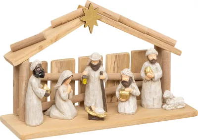 Obrázok produktu pre Vianočná postieľka so 7 figúrkami, 30 x 18 cm