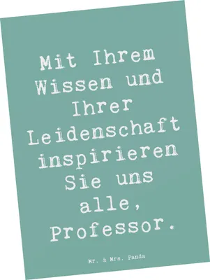Produktbild von Mr. & Mrs. Panda Postkarte Spruch Inspirierender Professor - Meeresbrise - Geschenk, Postkarten, Engagement, Grußkarte, Prüfungsphase, kunstkarte, Handgemacht, Bedanken