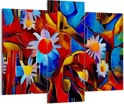 Produktbild von Bild auf Leinwand - Leinwandbild - Blume Abstraktion - 130x100cm - Wand Bild - Wanddeko - Leinwanddruck - Bilder - Kunstdruck - Wanddekoration - Leinwand bilder - Wandkunst - CB130x100-3466