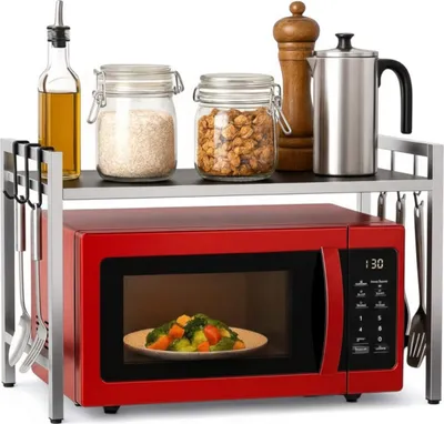 Produktbild von DanDiBo Verstellbares Küchenregal Edelstahl für Arbeitsplatte Stehend 2 Stufig 40-64 cm Regal Küche 96685 Standregal