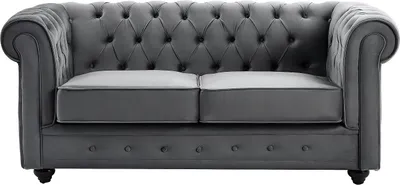 Produktbild von CHESTERFIELD 2-Sitzer-Sofa aus anthrazitfarbenem Velours
