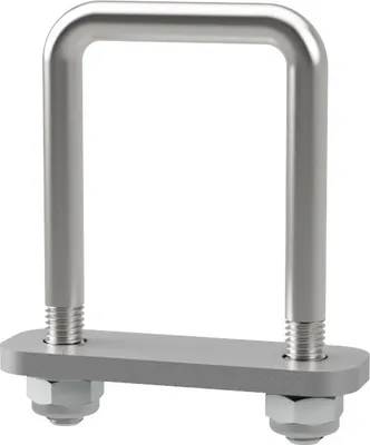 Image de Boulon en U M10 avec plaque de serrage et écrous aide à la slippage Trailer galvanisé SUPROD, M10, LW=51, LH=95 mm