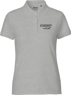 Produktbild von Huuraa Damen Polo Shirt Attendorn verliebt XS Sport Grey Bio Baumwolle Fairtrade Poloshirt Geschenkidee