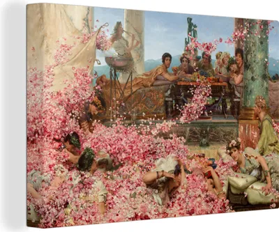 Produktbild von MuchoWow® - Leinwandbilder - Die Rosen des Heliogabalus - Lawrence Alma Tadema, Wandbild, Wanddeko Bilder Wohnzimmer, 120x80cm