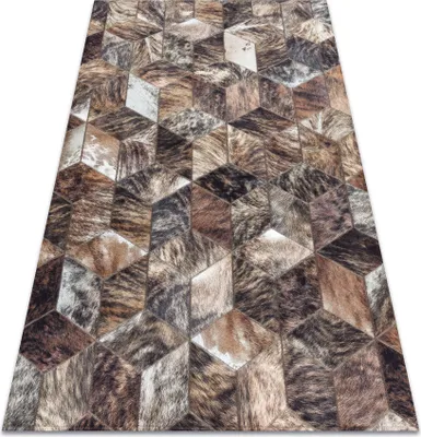 Produktbild von Dywan PATCHWORK 21715  - Skóra bydlęca, Romby  brązowy 160x230 cm