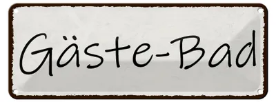 Produktbild von Blechschild Gäste – Bad, 27x10 cm, Blechschilder Spruch Wegweiser Waschraum