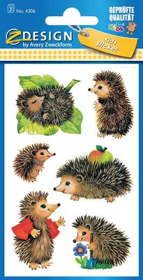 Produktbild von AVERY Zweckform ZDesign Sticker KIDS "Igel" 3 Blatt à 6 Sticker
