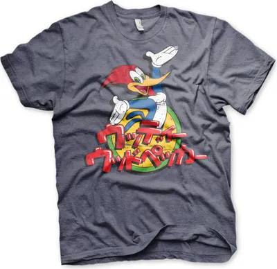 Produktbild von Woody Woodpecker Washed Japanese Logo T-Shirt - X-Large - Navy-Heather