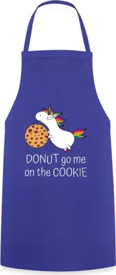 Produktbild von Spreadshirt Einhorn Keks Donut Go Me On The Cookie Lustiger Spruch Kochschürze, One size, Royalblau