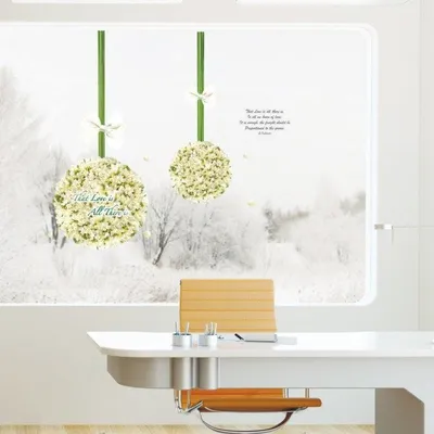 Produktbild von Wandaufkleber mit Liebesmotiven in Form von Blumenkugeldekorationen