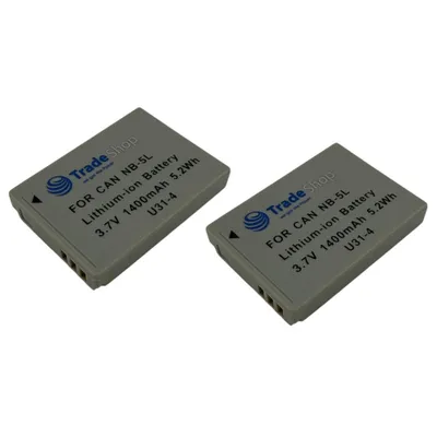 Produktbild von 2x Trade-Shop Li-Ion Akku 3,6/3,7V 1400mAh ersetzt Canon NB-5L