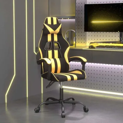 Produktbild von Gaming-Stuhl Schwarz und Golden Kunstleder , Bürostühle Design 2024