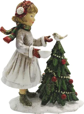 Immagine prodotto di Clayre & Eef Figurina Bambino 9x5x12 cm Bianco Verde Plastica