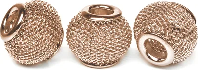 Produktbild von Netzperle, Großlochperle, ca. 14 x 11 mm Rosé/Gold