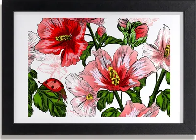 Produktbild von Bild 30x20 MDF-Rahmen, Wandkunst Hibiskus