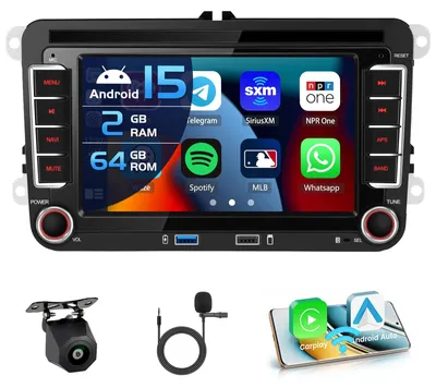 Obrázok produktu pre 7-palcové autorádio s Androidom 15, s bezdrôtovým CarPlay, GPS, Bluetooth a FM/RDS