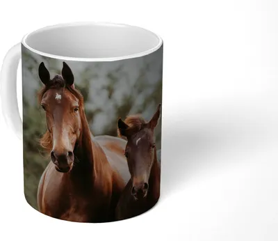 Produktbild von MuchoWow® Tasse Kaffeetasse Kaffeebecher 350 ml Pferd - Fohlen - Natur Teetasse - Fototasse - Becher - Keramikbecher - Teebecher - Kaffeetasse - Bürotasse