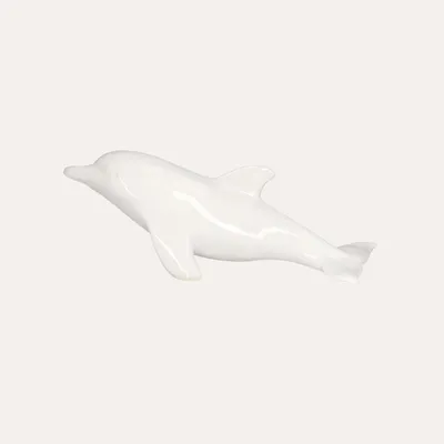 Immagine prodotto di KEYHOMESTORE | Delfino in Vetroceramica Bianco L. 50 cm