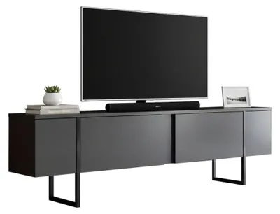 Produktbild von Abishia - TV-Schrank, 180x30x50 cm, Schwarz-Anthrazit, ein Regal
