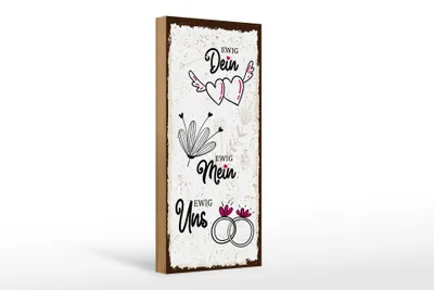 Produktbild von Holzschild  Ewig Dein Ewig uns Eheringe, 27x10 cm, Holzschilder Spruch