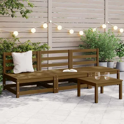 Produktbild von vidaXL Garten-Mittelsofas 3 Stk. Honigbraun Massivholz Kiefer