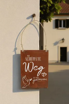 Produktbild von Badeko Edelrosttafel -Gemeinsame- inkl. Beschriftung und Kordel