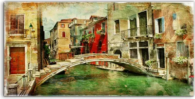 Produktbild von Coloray Acrylbild 140x70  Wandbild Acrylbilder Foto Bild Venedig Farbe Italien Stadt