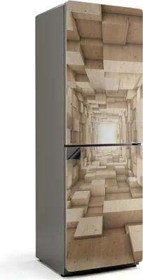Produktbild von Holzblockkonstruktion – Magnetische Kühlschrank Abdeckung – Dekorfolie magnetisch Küche – Kühlschrank Magnet Deko – selbstklebende Magnettafel – Magnetfolie für Kühlschranktür – 60x190 cm