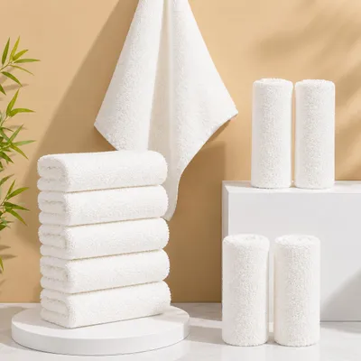 Produktbild von 6x Bambustücher Weiß – Ultraweiche Bambus Mikrofasertücher 30x30 cm – Saugstarke Reinigungstücher für Küche, Bad, Auto & Haushalt