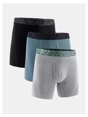 Produktbild von Under Armour UA Performance Baumwolle Boxerjock (15 cm) im 3er-Pack für Herren, Boxershorts, Boxer, Erwachsener, Männlich, Schwarz, Blau, Grau, Einfarbig