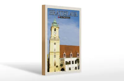 Produktbild von Holzschild Reise 20x30cm Bratislava Slowakei Altes Rathaus
