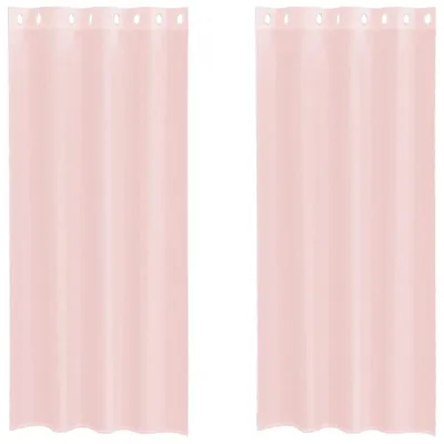 Zdjęcie produktu dla vidaXL Zasłony woalowe z oczkami 2 szt. Jasnoróżowe 140x245 cm