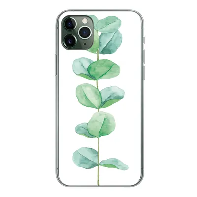 Produktbild von MuchoWow® Handyhülle Schutzhülle Hülle für iPhone 11 Pro Max Aquarell - Eukalyptus - Pflanze Silikon Softcase Handy Hülle - Schutz