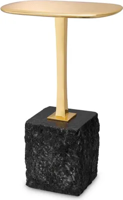 Produktbild von Casa Padrino Luxus Beistelltisch Messing / Schwarz 35 x 25 x H. 54,5 cm - Messing Tisch mit Granitsockel - Luxus Möbel - Wohnzimmer Möbel - Luxus Einrichtung - Wohnzimmer Einrichtung