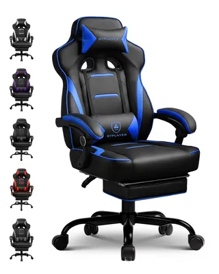 Produktbild von GTPLAYER Gaming Stuhl mit Fußstütze, Ergonomischer Bürostuhl 150kg, Gaming Sessel mit Lendenwirbelstütze Kopfstütze, Höhenverstellbarer Computerstuhl