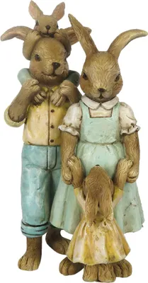 Produktbild von Clayre & Eef Figur Kaninchen 15 cm Grün Braun Kunststoff