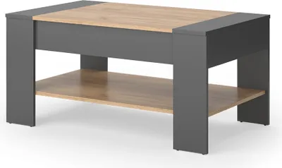Obrázek produktu pro Konferenční stolek Vicco August Zlatý dub power/antracit 99.6 x 58.8 cm se zásuvkou, Model 55595