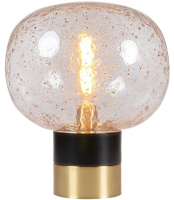 Image de Casa Padrino Luxus Lampe de table noir / laiton Ø 34 x H. 38 cm - Lampe de table design