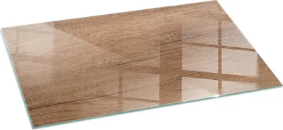 Zdjęcie produktu dla Płyta chroniąca przed iskrami - Szklana podstawa do pieca opalanego drewnem - Podkład kominkowy wykonany ze szkła - 100x50 cm - Ognioodporna podstawa pieca - Odporna na ciepło płyta ochronna do kominka - Przezroczysta szklana podstawa ochronna - Naturalne usłojenie drewna