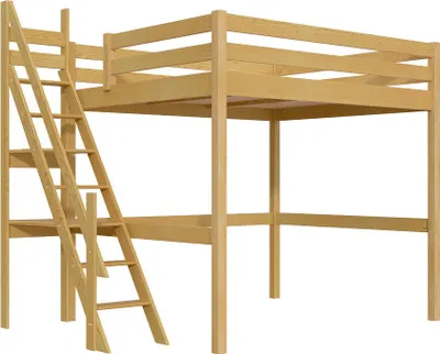 Produktbild von Hochbett 160x200 Sylvia mit Müllertreppe - Honig