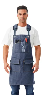 Imagen del producto de Pantalones de trabajo de lona, impermeables, con bolsillos, talla única, para jardinería e industria