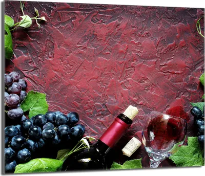 Produktbild von Herdabdeckplatte 60x52 Glaskeramikkochfeld Abdeckung Spritzschutz Glasplatte Deko Schneidebrett, Wein Glas
