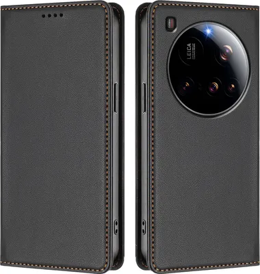 Produktbild von Handyhülle für Xiaomi 15 Ultra, Kunstleder Klapphülle Stoßfeste Magnetische Hülle mit Ständer Schwarz